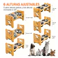 Comedero Bebedero Elevado Ajustable De Bambu Perros Y Gatos - Miniatura 2