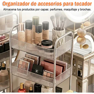 Carrito Organizador 4 Niveles Con Ruedas Multiuso Acrilico