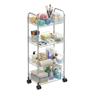 Carrito Organizador 4 Niveles Con Ruedas Multiuso Acrilico