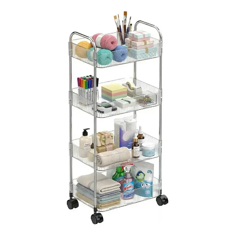Carrito Organizador 4 Niveles Con Ruedas Multiuso Acrilico 1