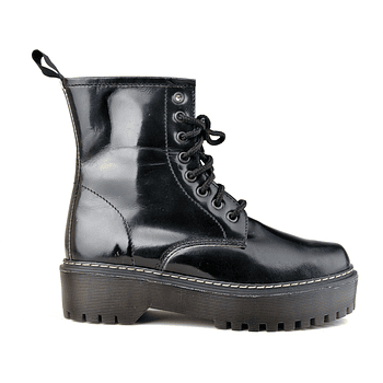 Combat Boot Charol Negro