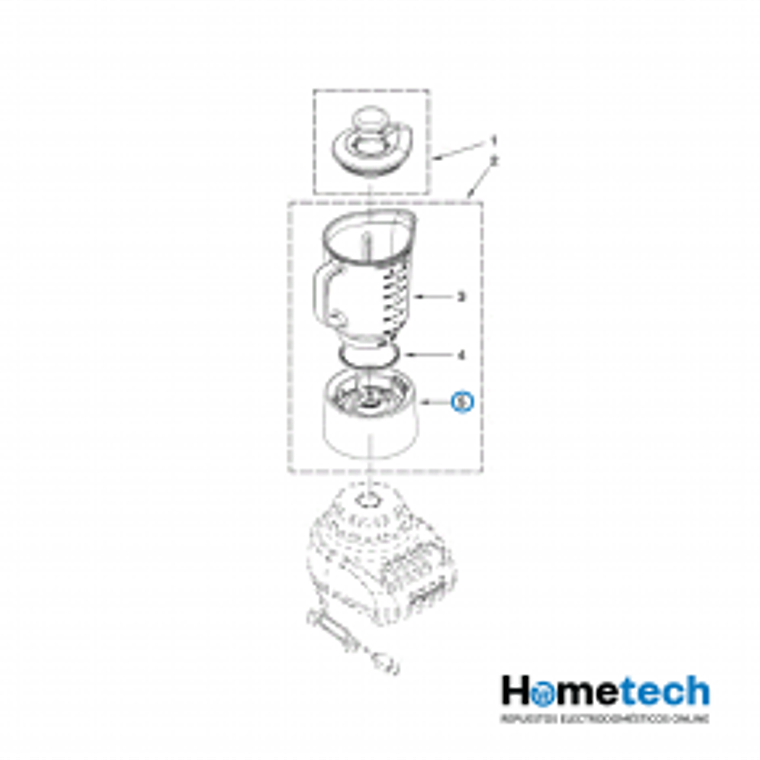Portavaso Negro + Cortador Para Licuadora KitchenAid Original 1