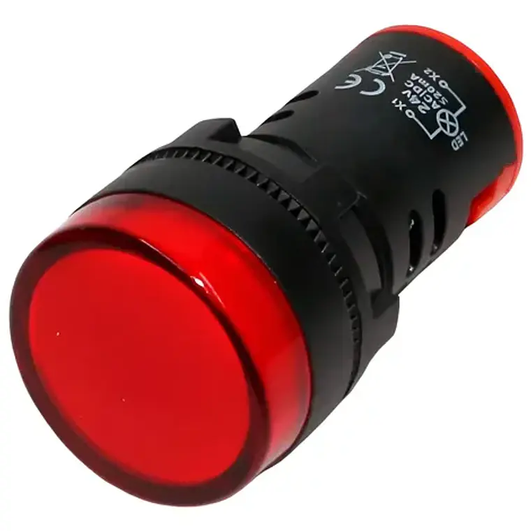 Luz Piloto Led 22mm 220VAC Rojo  1