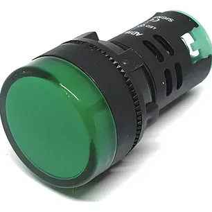 Luz Piloto Led 22mm 220VAC Verde 