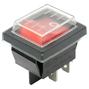 Interruptor Encendido Y Apagado Rojo Basculante Con Cubierta