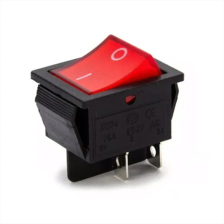 Interruptor Encendido Y Apagado Rojo Basculante Con Cubierta 2