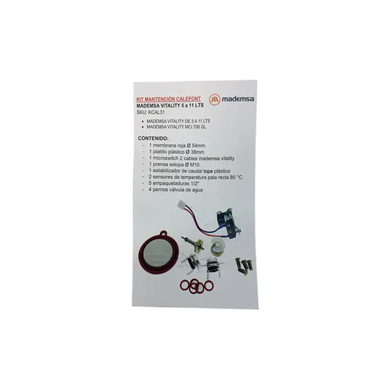 Kit De Mantención Para Calefont Mademsa Vitality 5 a 11 Litros 3