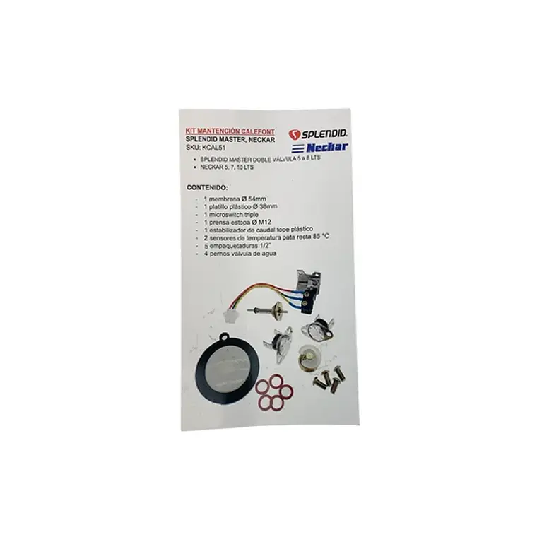 Kit De Mantención Para Calefont Splendid/Neckar 5 a 8 Litros 3