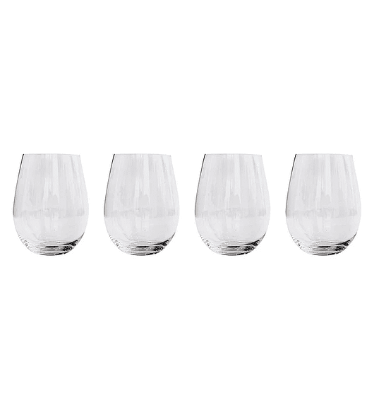 Set 4 Vasos Redondos Vidrio Wayu