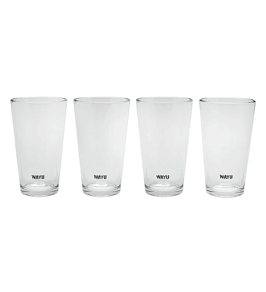 Set 4 Vasos Vidrio Wayu
