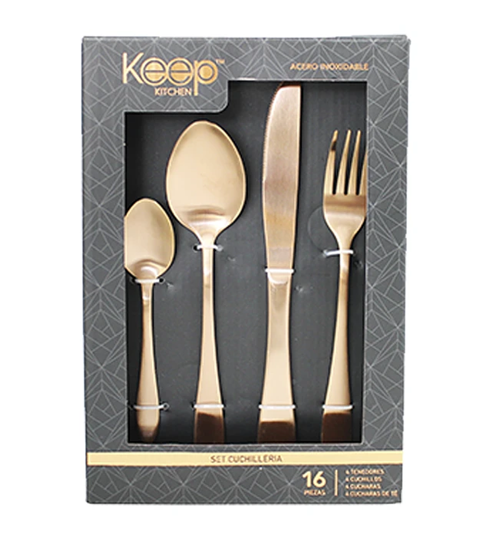 Set Servicios Keep Dorado 16 Pcs 2,5 mm