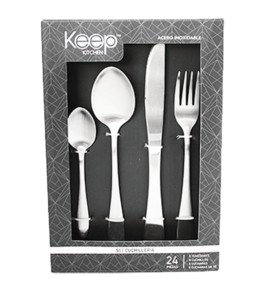 Set de Cubiertos Keep Plata 24 Pacs 2,5 mm