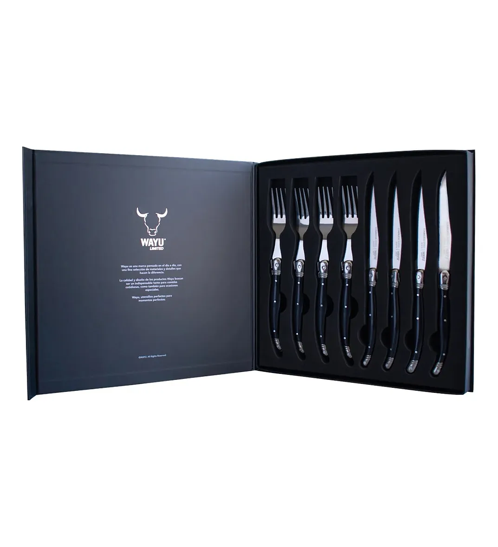 SET CUBIERTOS 8PCS BLACK WAYU