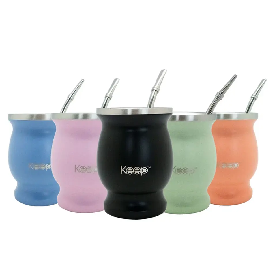 Set Mate + Bombilla Acero Inoxidable Keep 1
