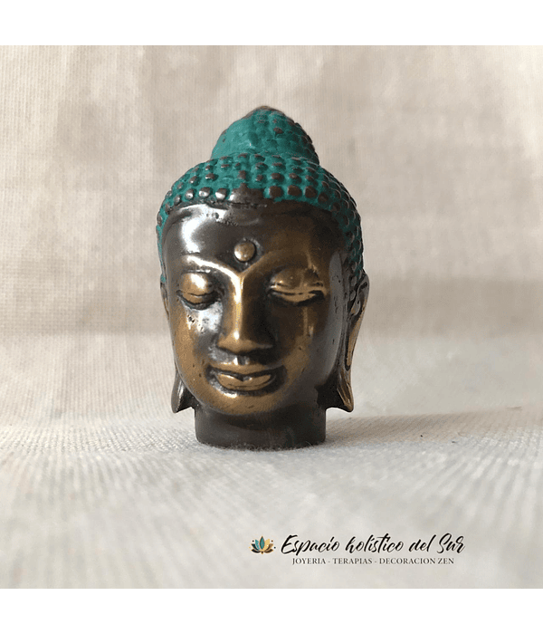Cabeza de Buda Dorado miniatura en Bronce