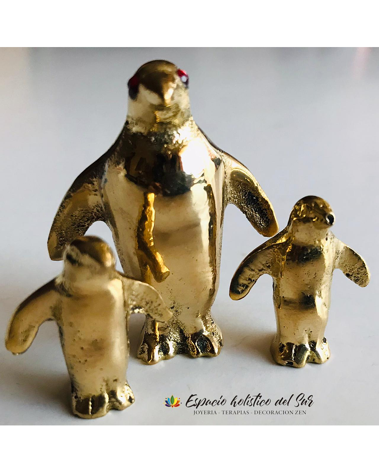 Pinguinos  de Bronce trío miniaturas