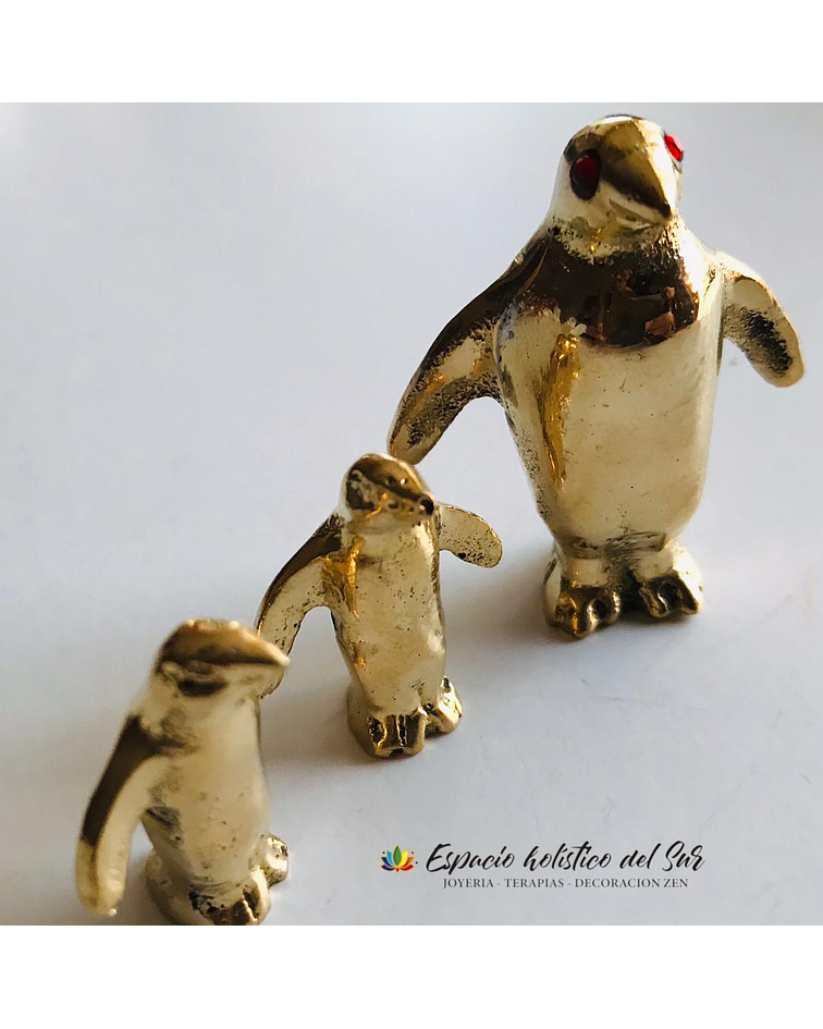 Pinguinos  de Bronce trío miniaturas