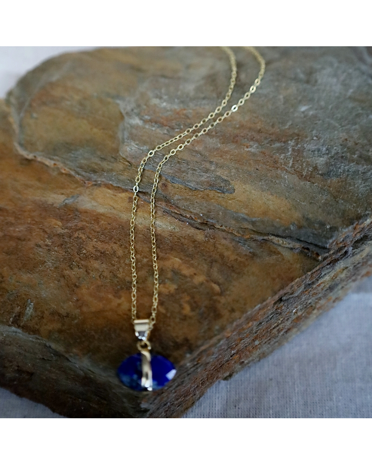 Cadena con  de Lapiz Lazuli ovalado