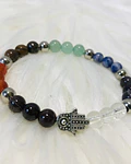 Pulsera 7 chakras con  separador de Mano de Fatima