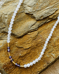Collar de Cuarzo Blanco con Amatistas dije de Mandala
