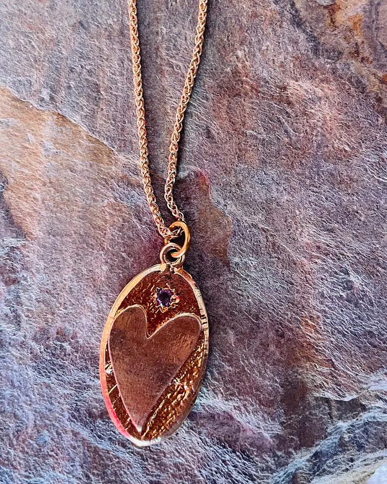 Cadena Corazon con un Circon blanco