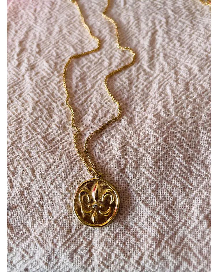 Cadena Flor de Lis con un Circón