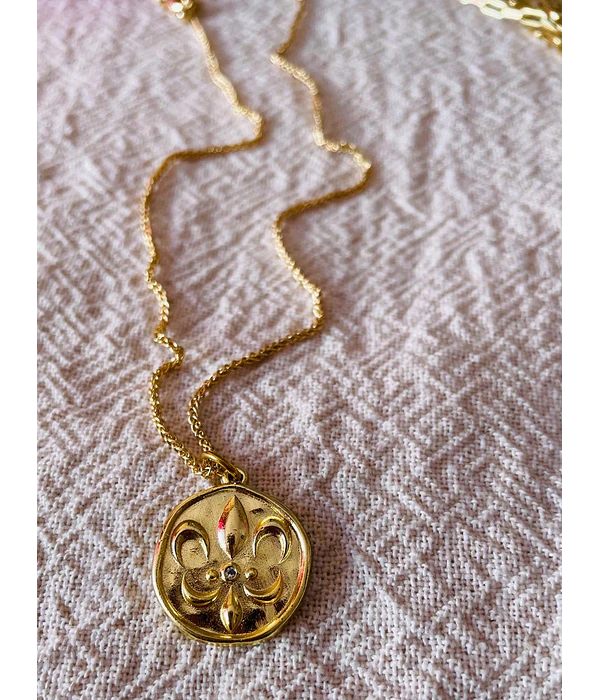 Cadena Flor de Lis con un Circón