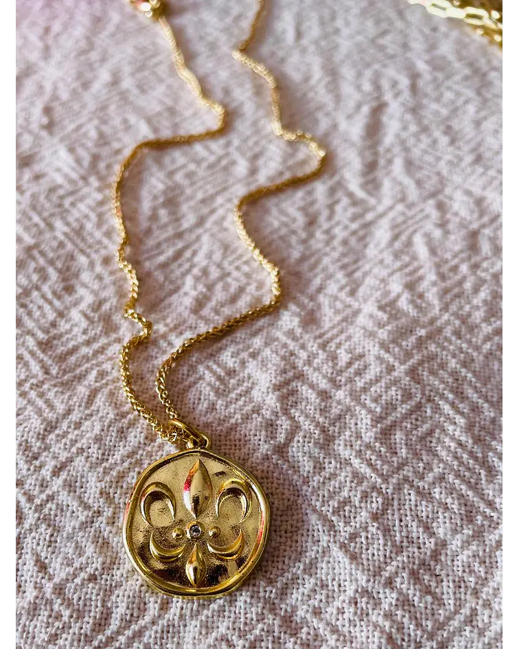 Cadena Flor de Lis con un Circón