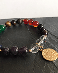 Pulsera 7 Chakras con dije en Enchape