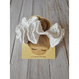 Maxi Scrunchie Crochet, Blanco