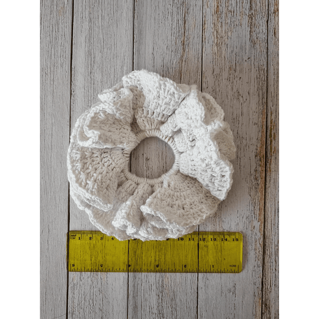 Maxi Scrunchie Crochet, Blanco