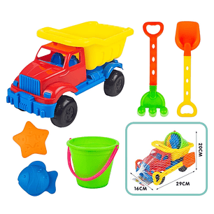Camion Juguete de Arena De Plata + Accesorios