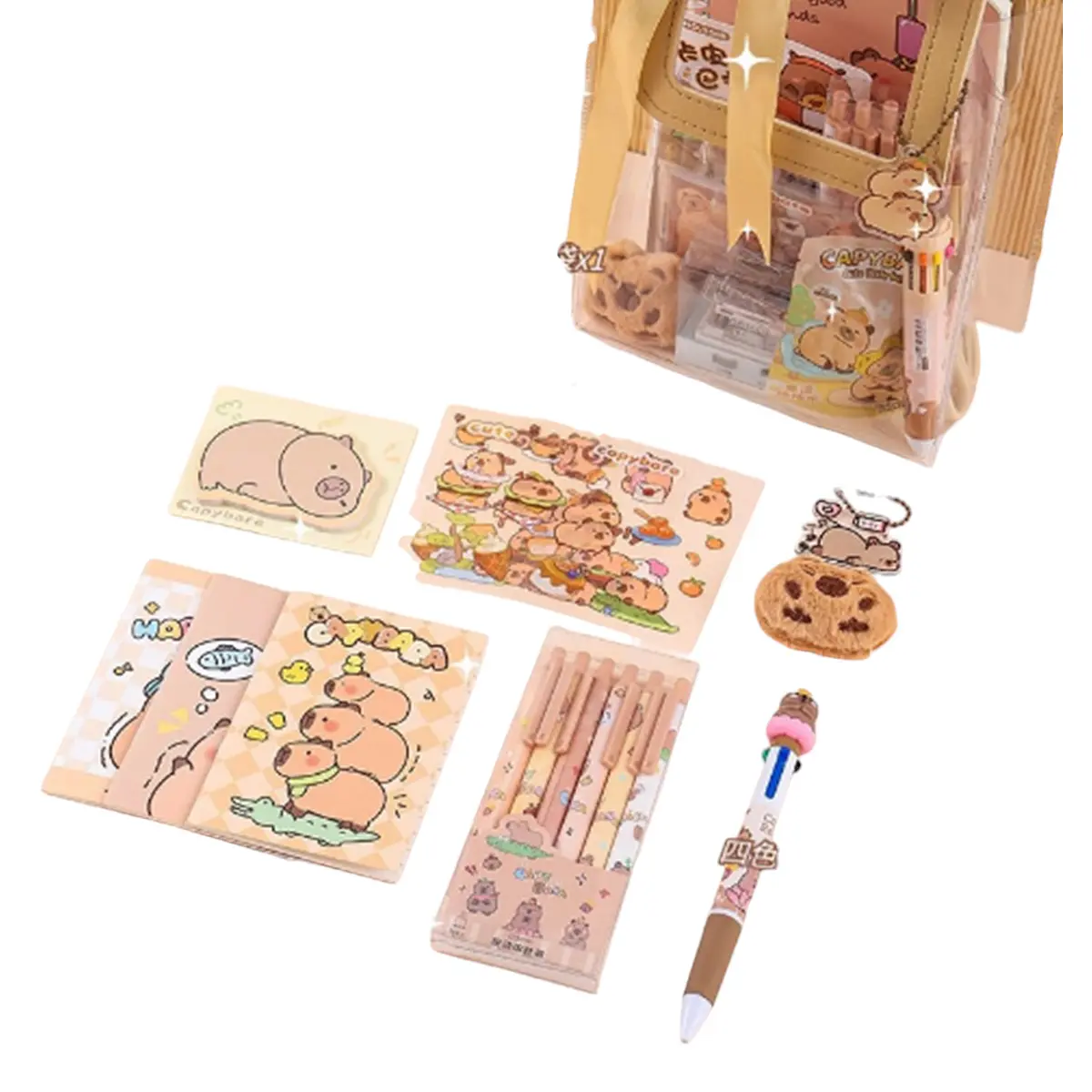 Set Capibara Diversos Accesorios Bolsa
