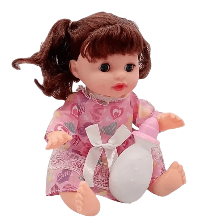 Muñeca Con Coche Metálico + Mamadera 3