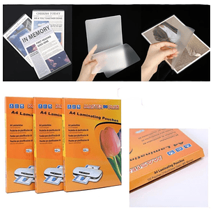 Laminas Para Termolaminadora A4 100 Pcs 21.6 x 30.3 cm 80 Micron