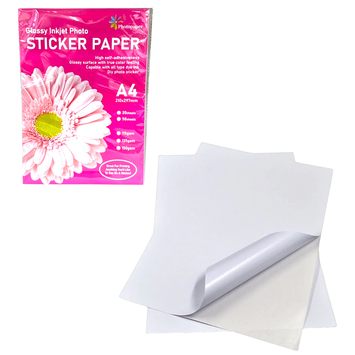 Papel A4 Adhesivo - 20 Pcs 21 x 29.7 cm 150 g 1