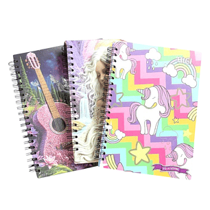 Cuaderno 3 Materias Mujer Tapa Dura 150 Hojas / 7mm / 27.5 x 20 cm