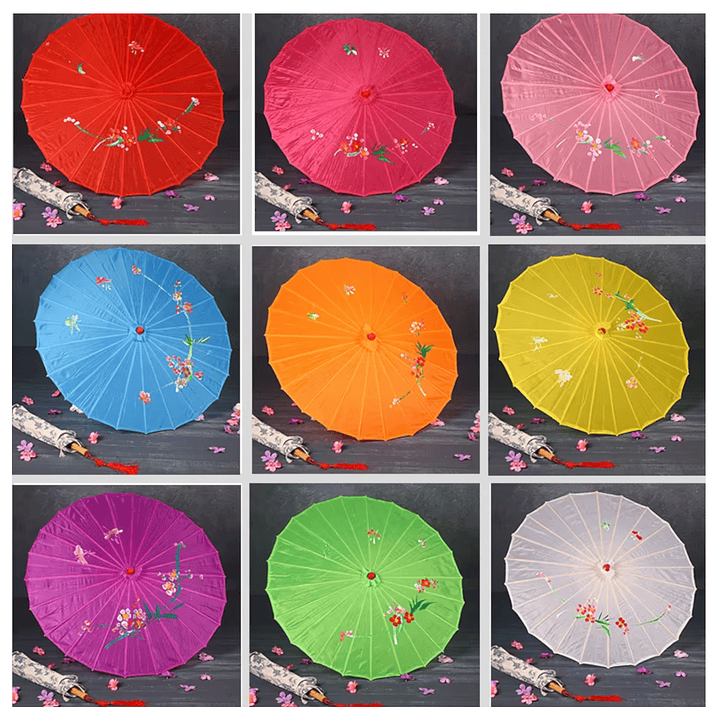 Sombrilla Paragua Madera Seda Para Sol  3