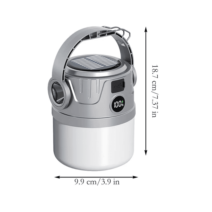 Linterna Ampolleta Solar Recargable De Mano 3