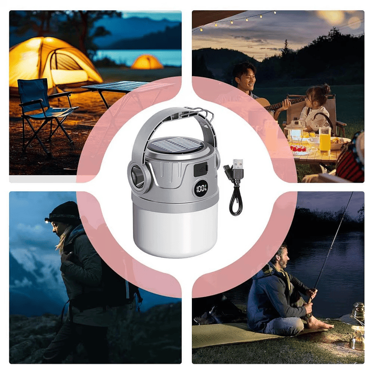 Linterna Ampolleta Solar Recargable De Mano 6