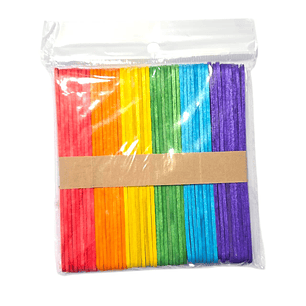 Paquete Palos De Helado Madera De Colores 50 Pcs