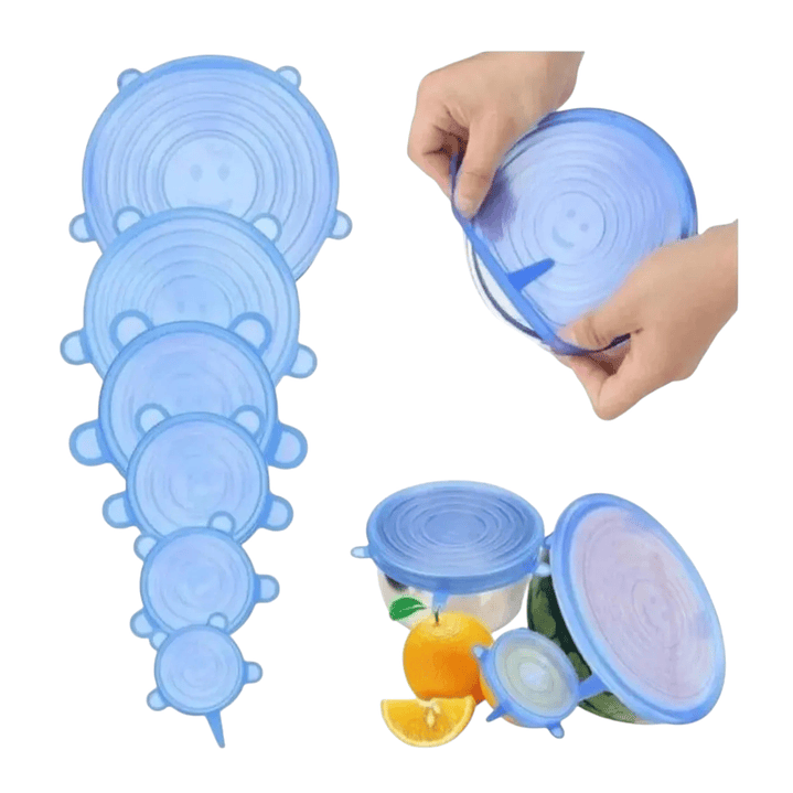 Set 6 Pcs Tapa Silicona Multiuso Adaptables 2