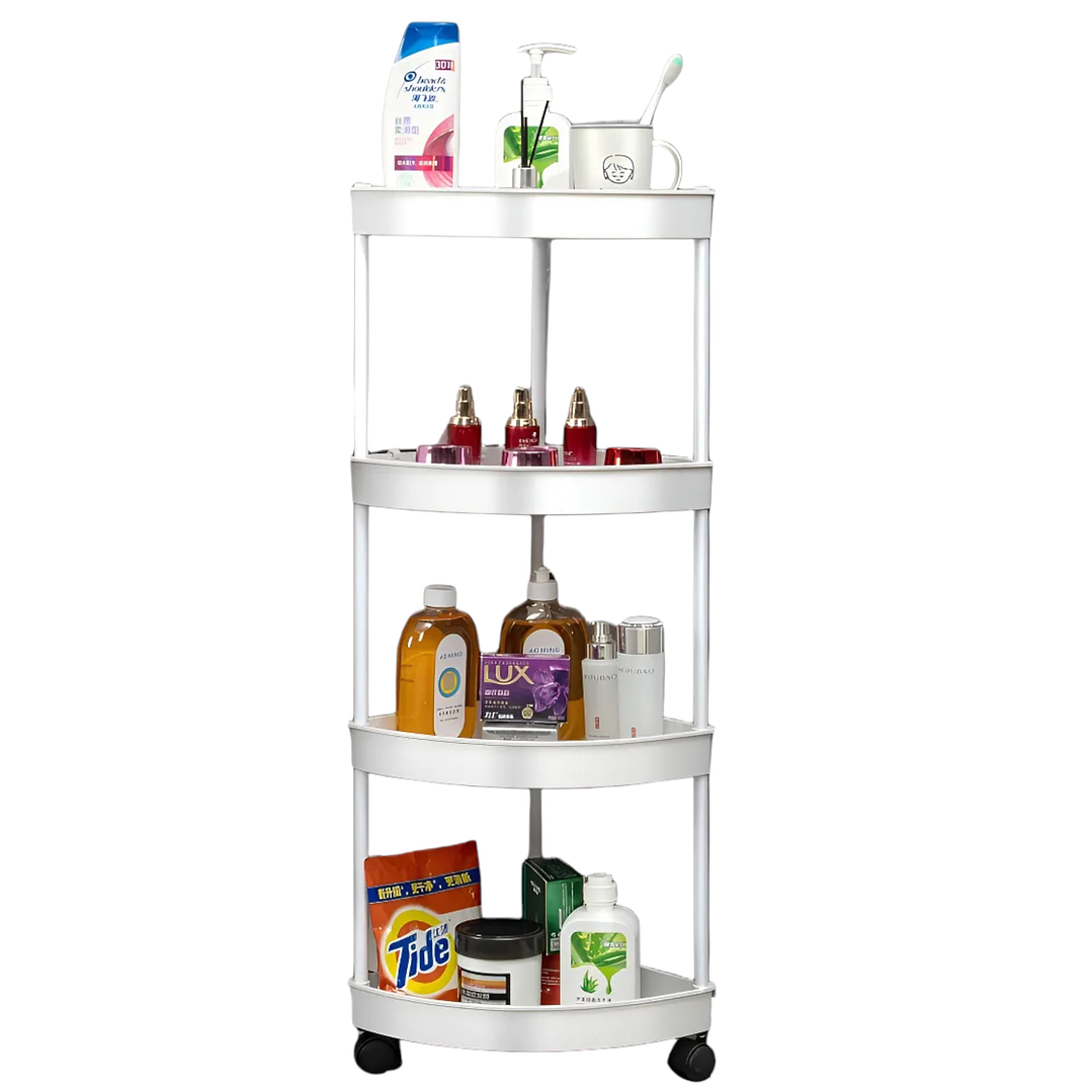 Estante Organizador Con Rueda De 4 Niveles Para Baño Cocina Blanco 1