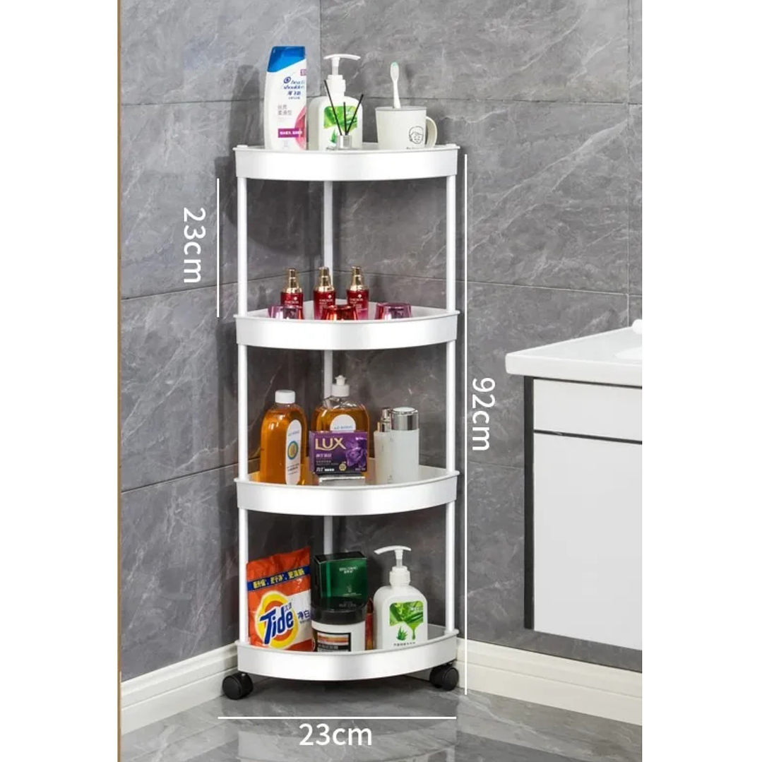 Estante Organizador Con Rueda De 4 Niveles Para Baño Cocina Blanco 3