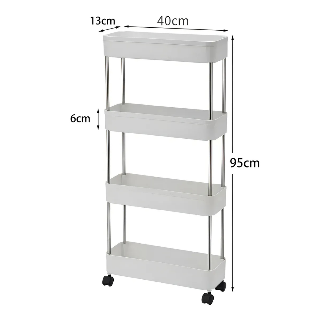 Carrito Organizador 4 Niveles Delgado Para Baño O Cocina 2