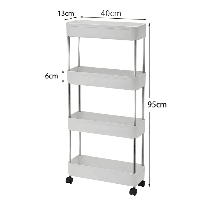 Carrito Organizador 4 Niveles Delgado Para Baño O Cocina 2