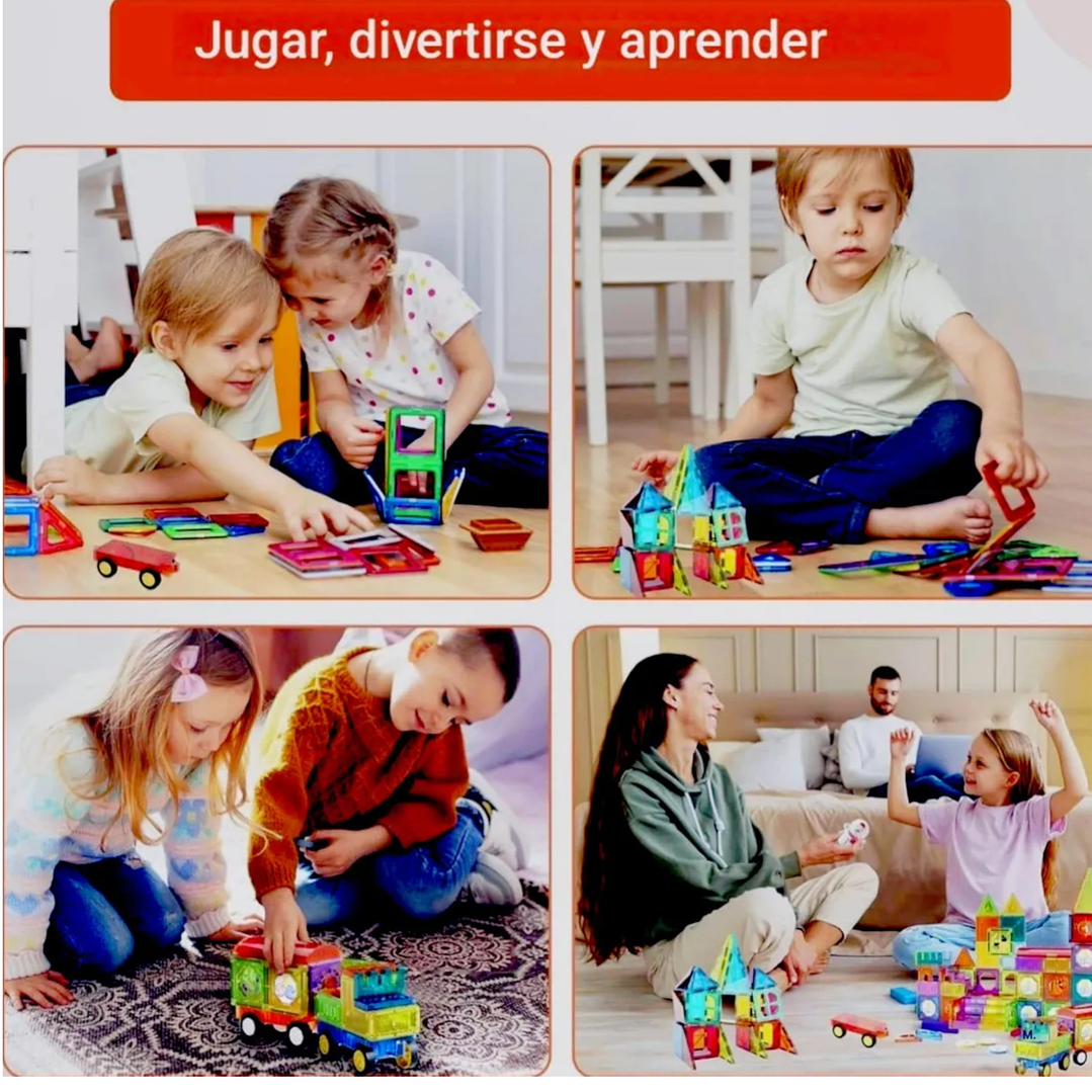 Bloques Magnéticos 43 Pcs Construcción Auto 5