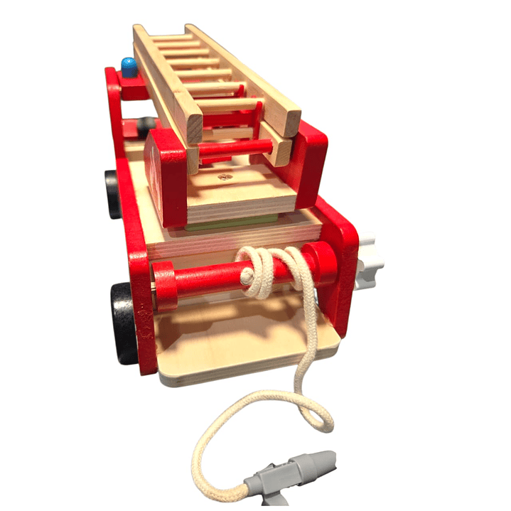 Camión De Bombero Madera Didactico 30 cm + Accesorios 4