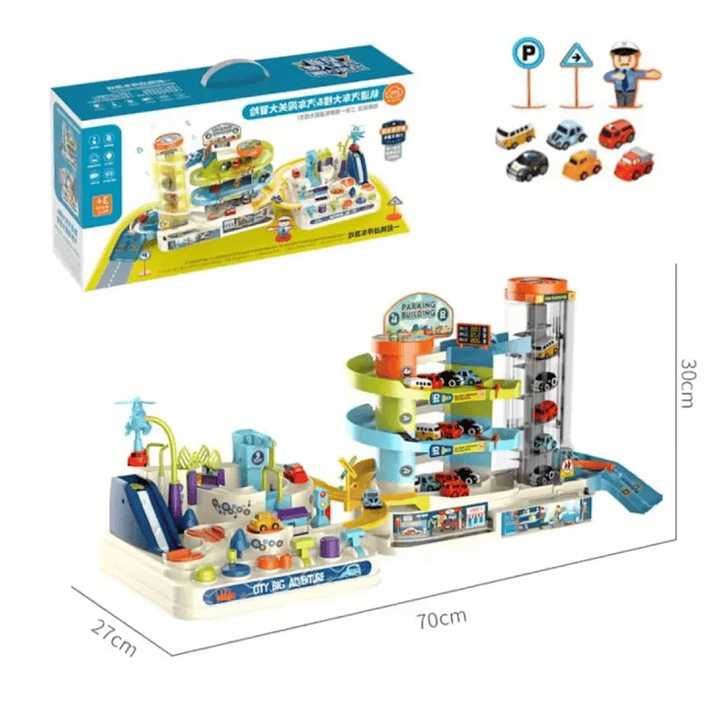 Pista De Autos Con Estacionamientos y Ascensor + Accesorios 6