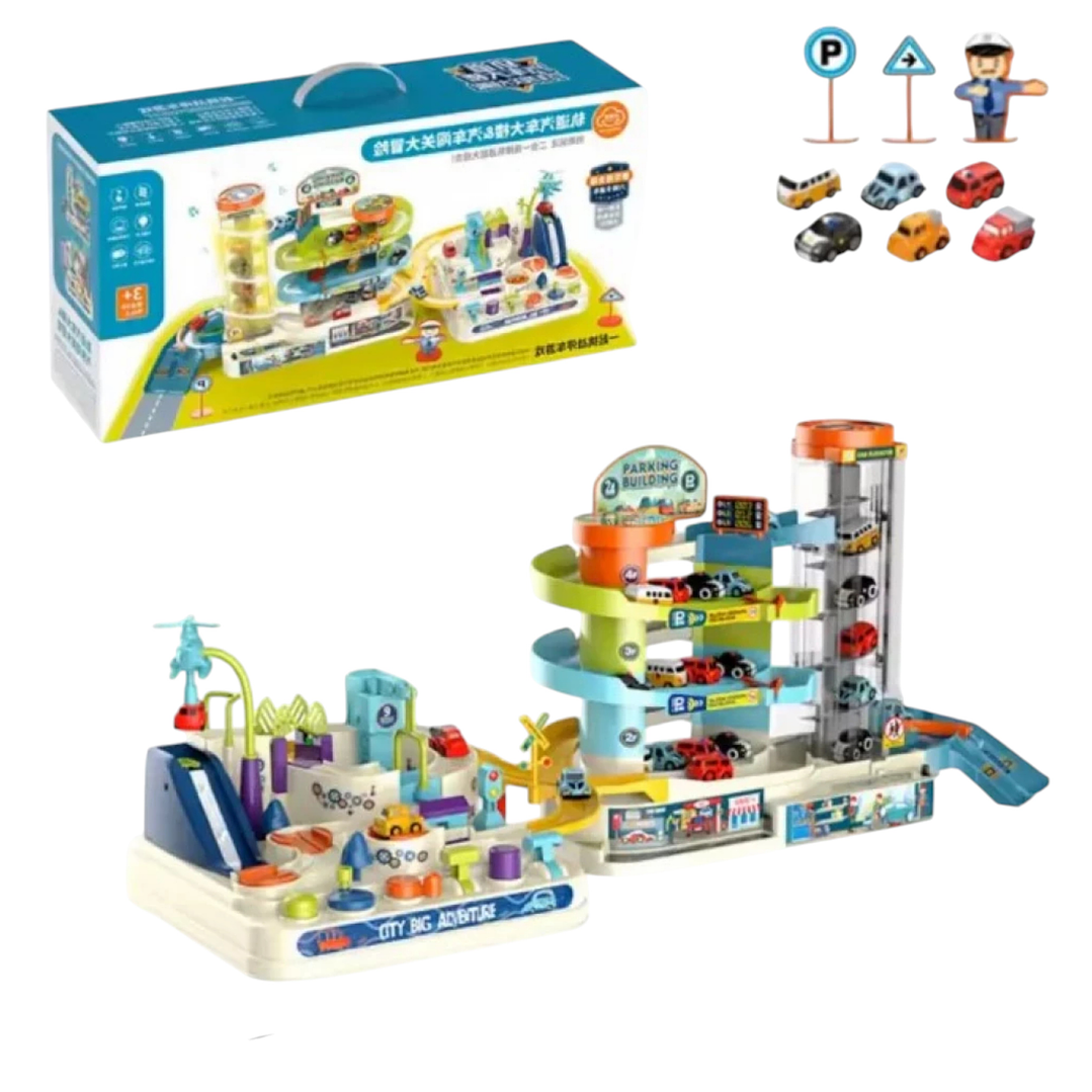 Pista De Autos Con Estacionamientos y Ascensor + Accesorios 3